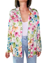Blommig jacka i pyjamasmodell