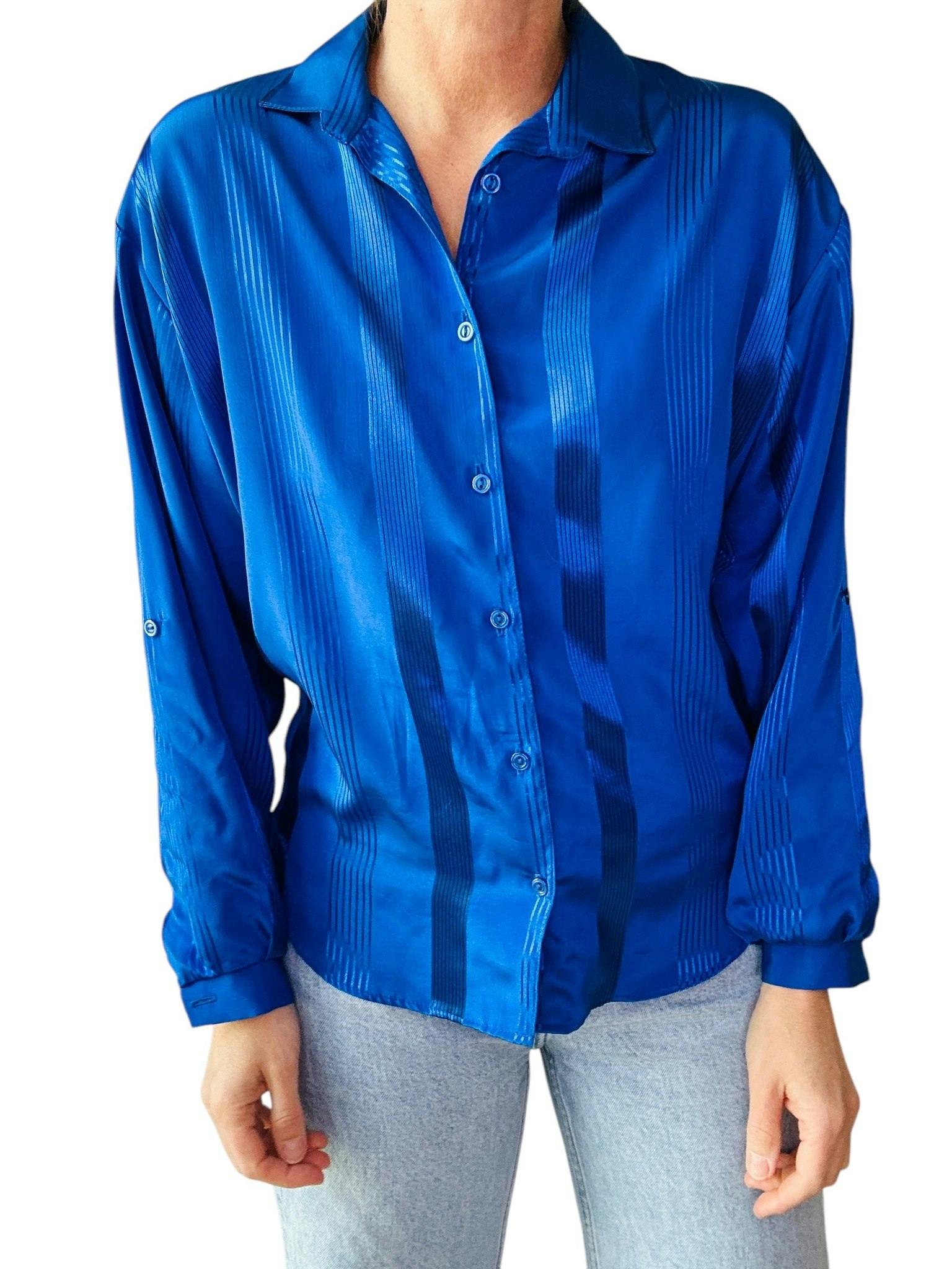 Vintage kornblå blus
