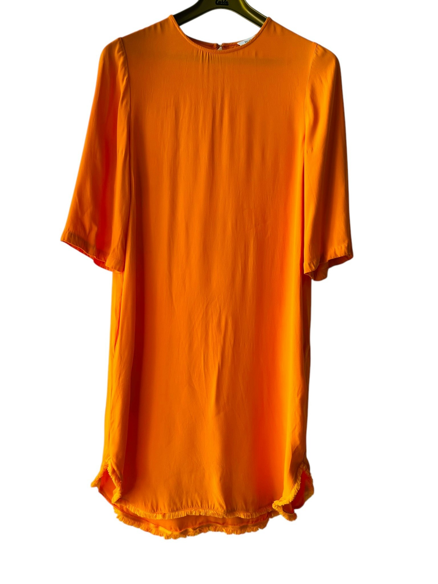 Rodebjer orange klänning med frans