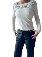 The Kooples vit stickad tröja