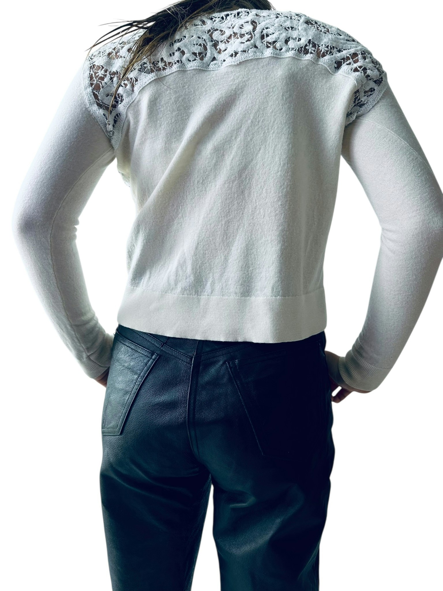 The Kooples vit stickad tröja
