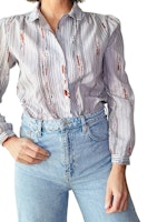 Vintage blus med kul kragdetalj