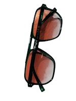 Solglasögon gröna aviators med rosa glas