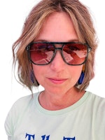 Solglasögon gröna aviators med rosa glas