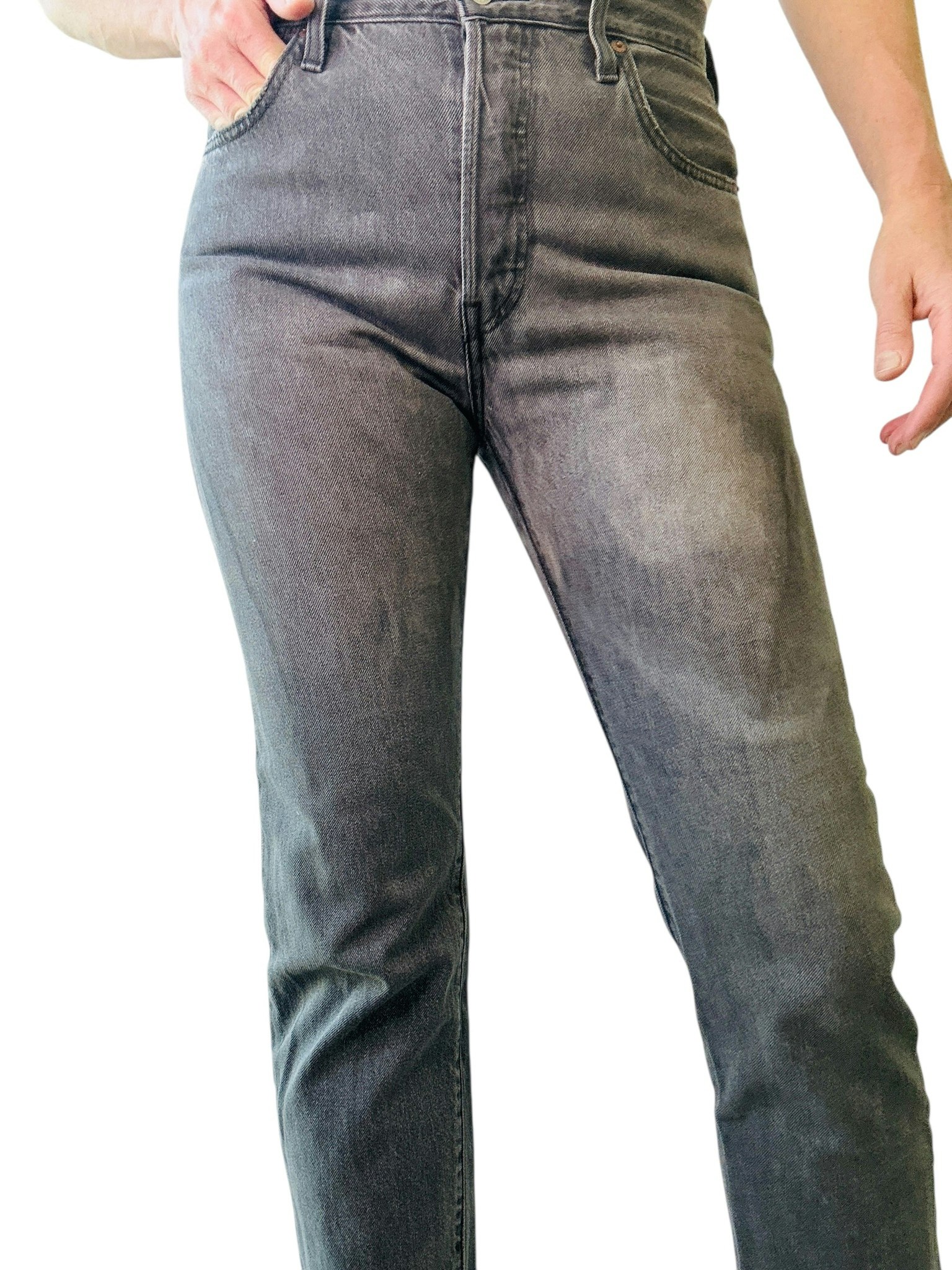 Levi’s 501 28/28 avklippta grå