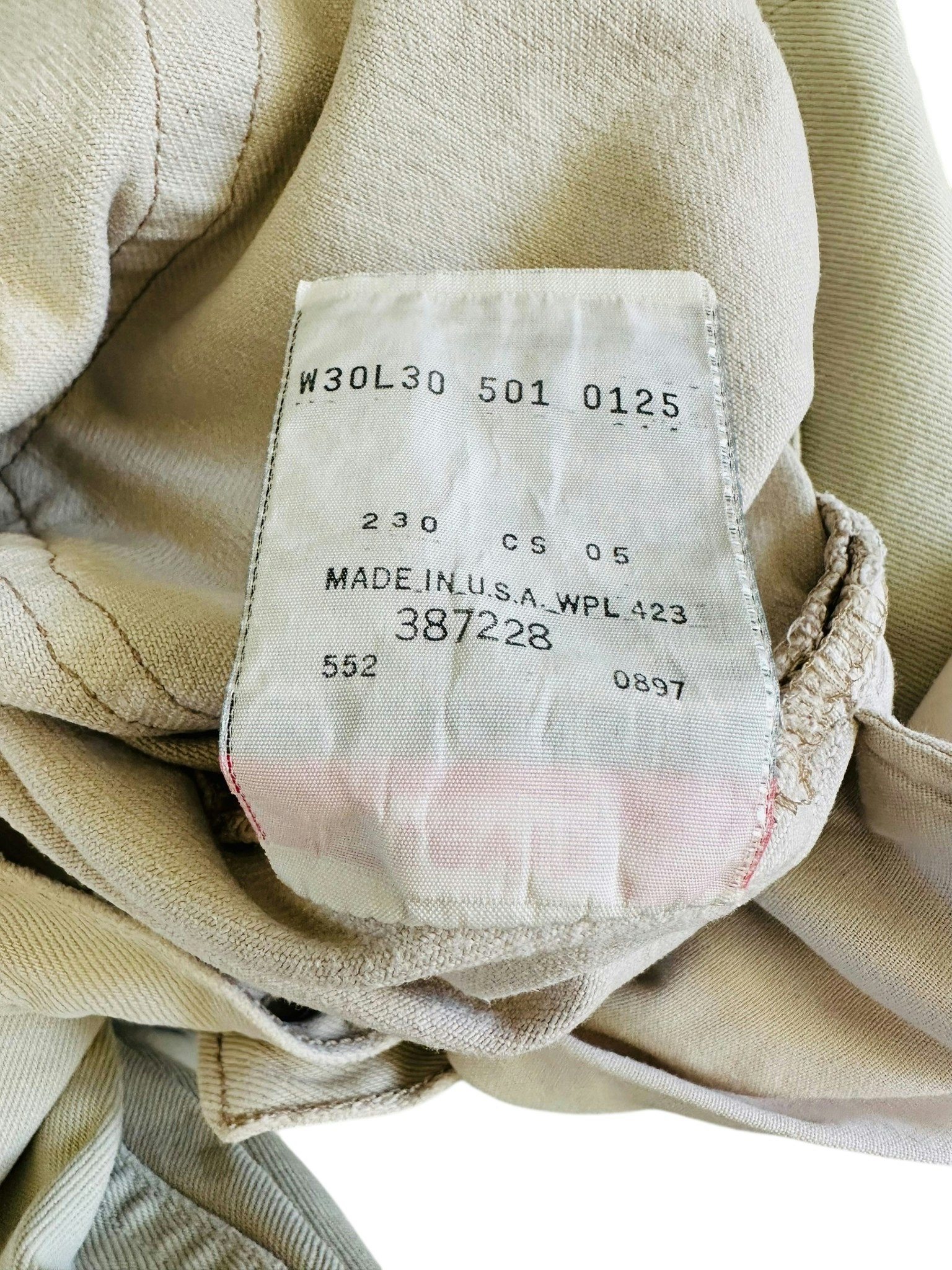 Vintage Levi’s 501 Made in USA beige 30/30