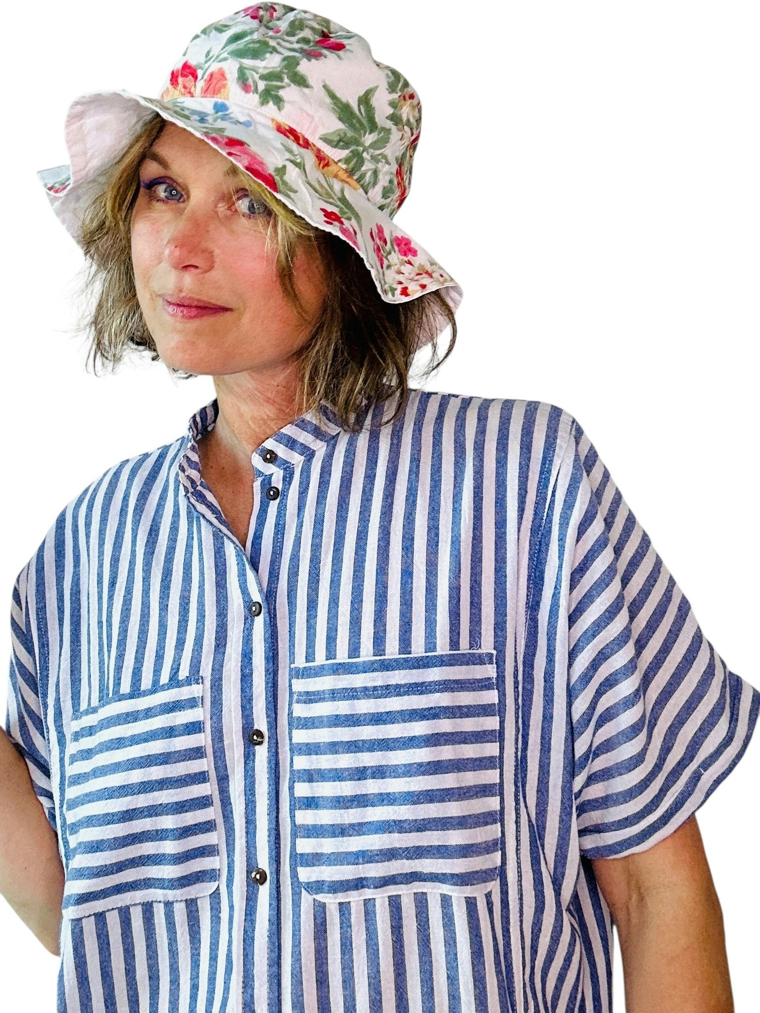 Blommig solhatt