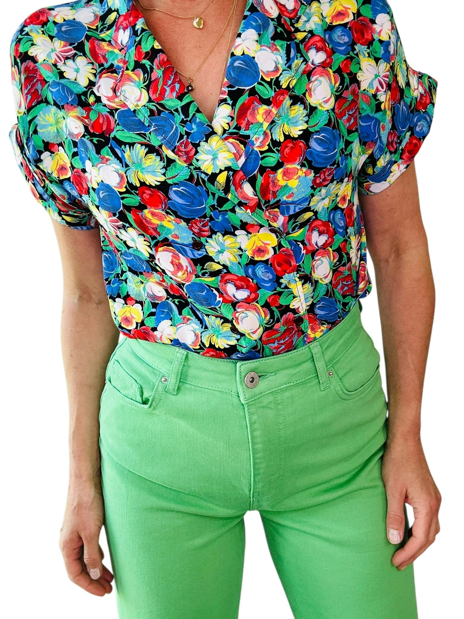Vintage blommig blus
