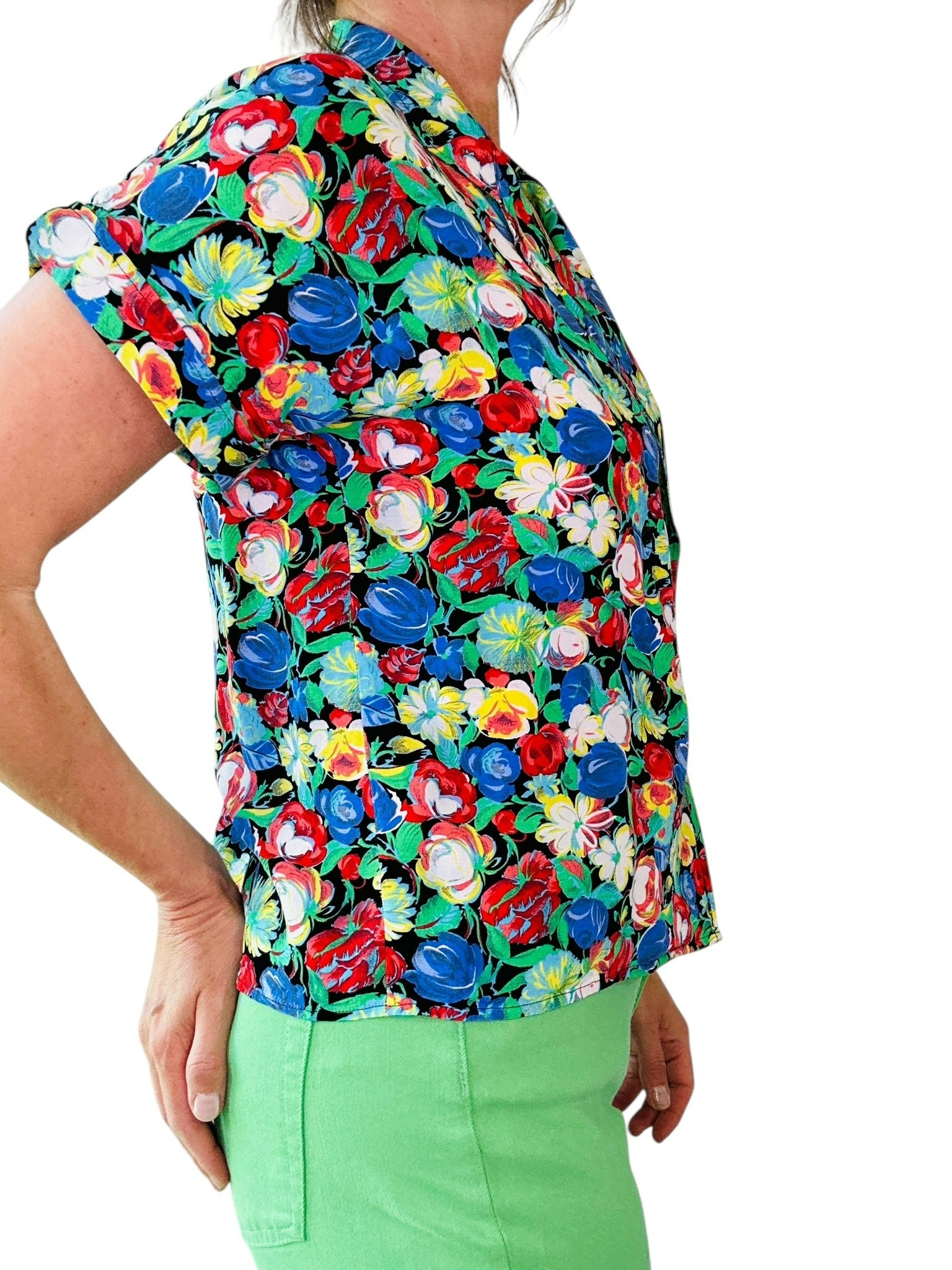 Vintage blommig blus