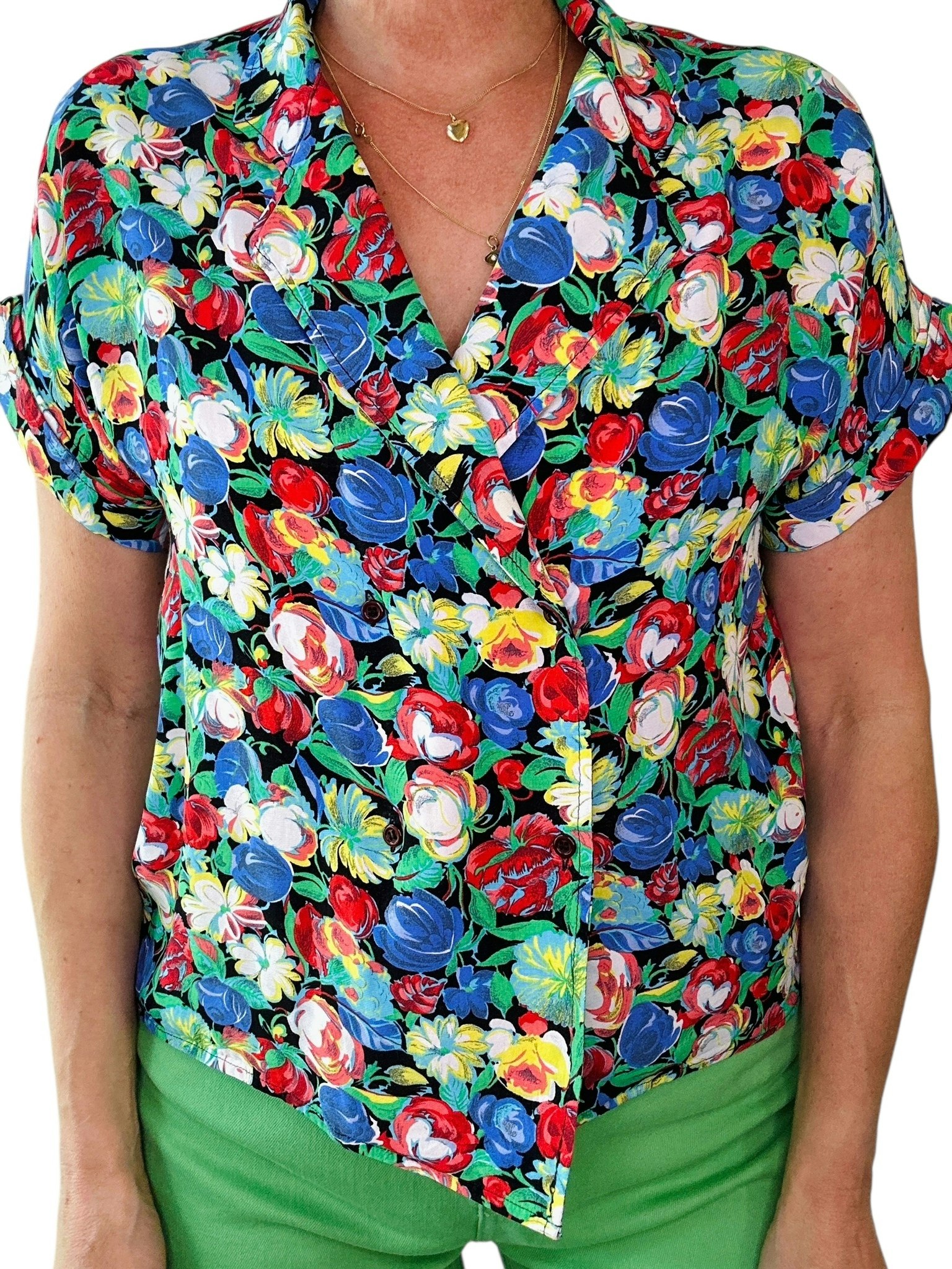 Vintage blommig blus