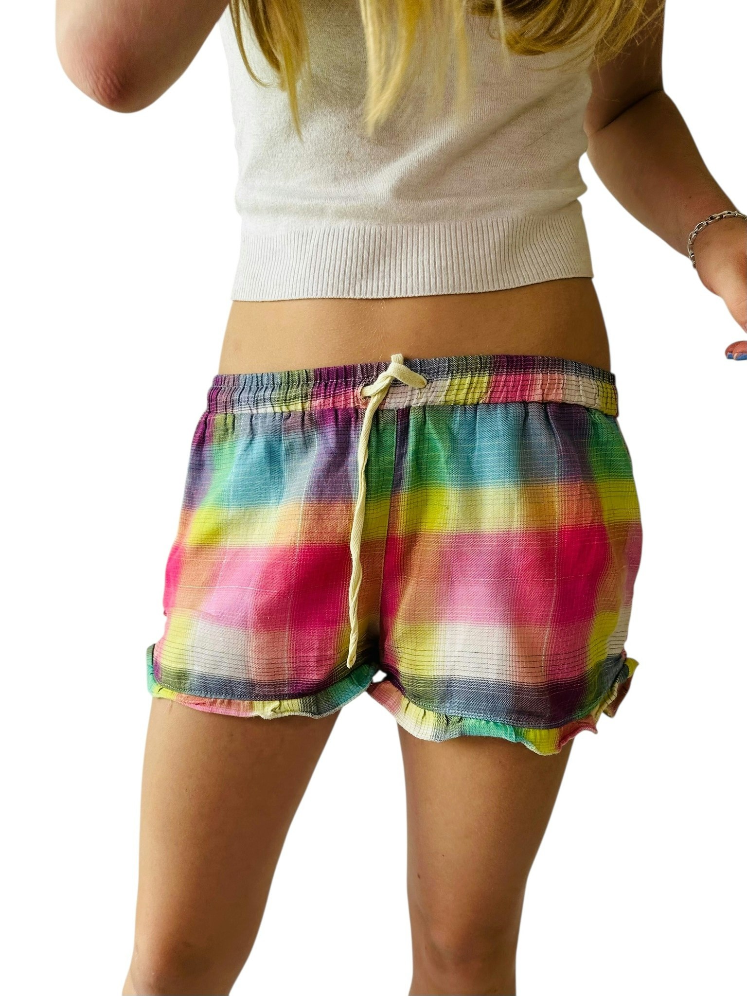 Rutiga färgglada shorts