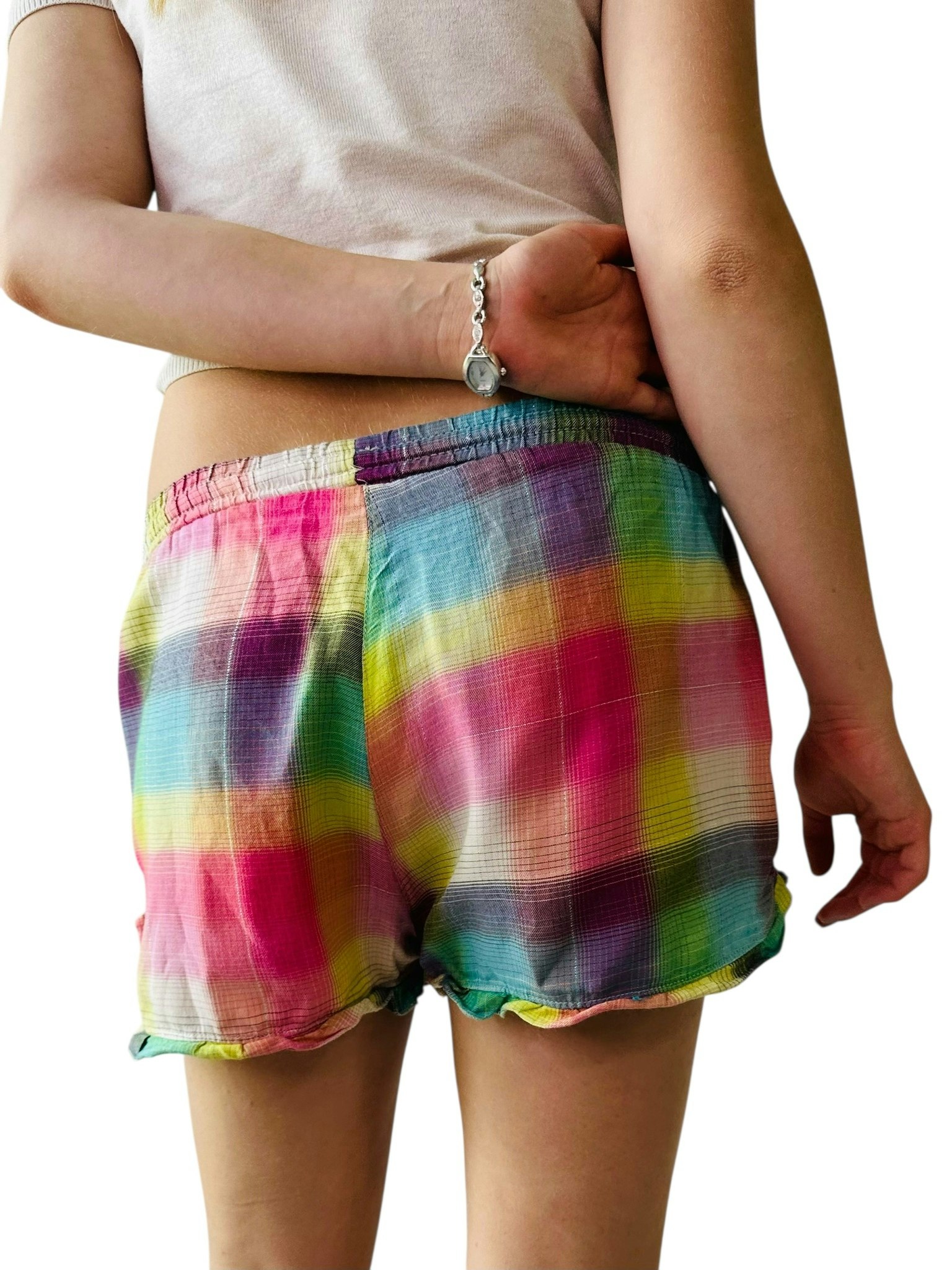Rutiga färgglada shorts
