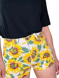 Jeansshorts med solrosor