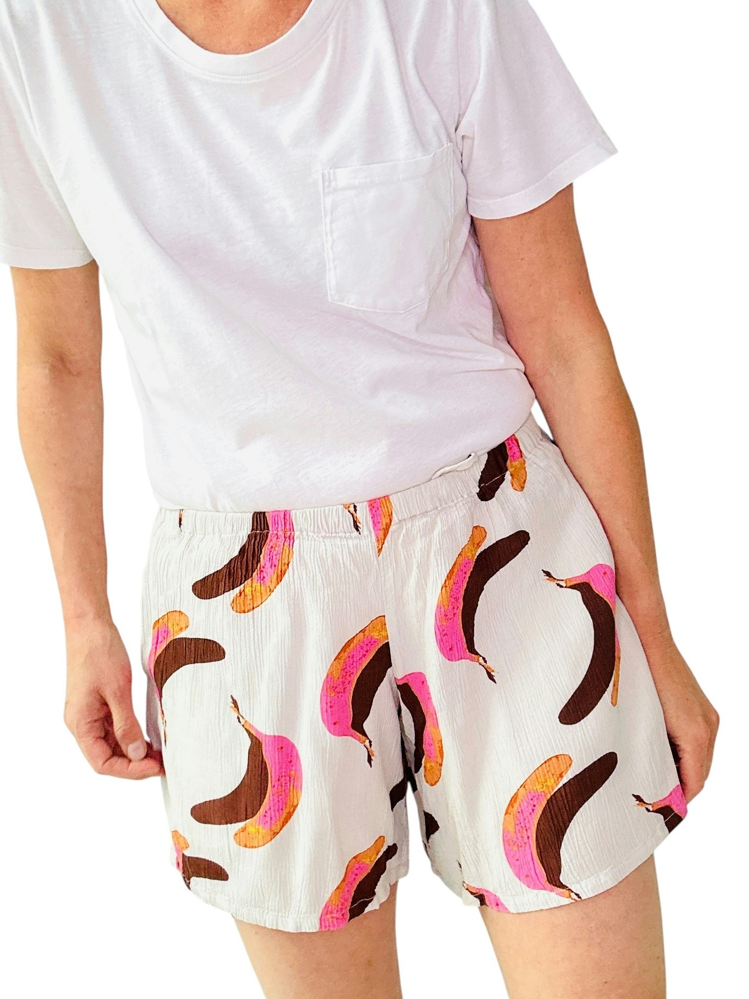 Shorts med banan-print