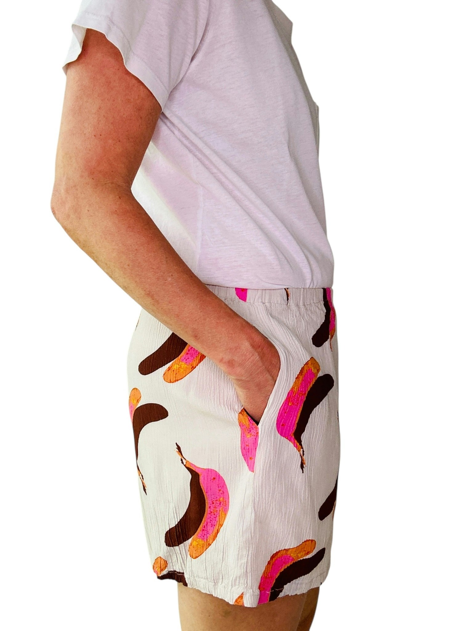 Shorts med banan-print