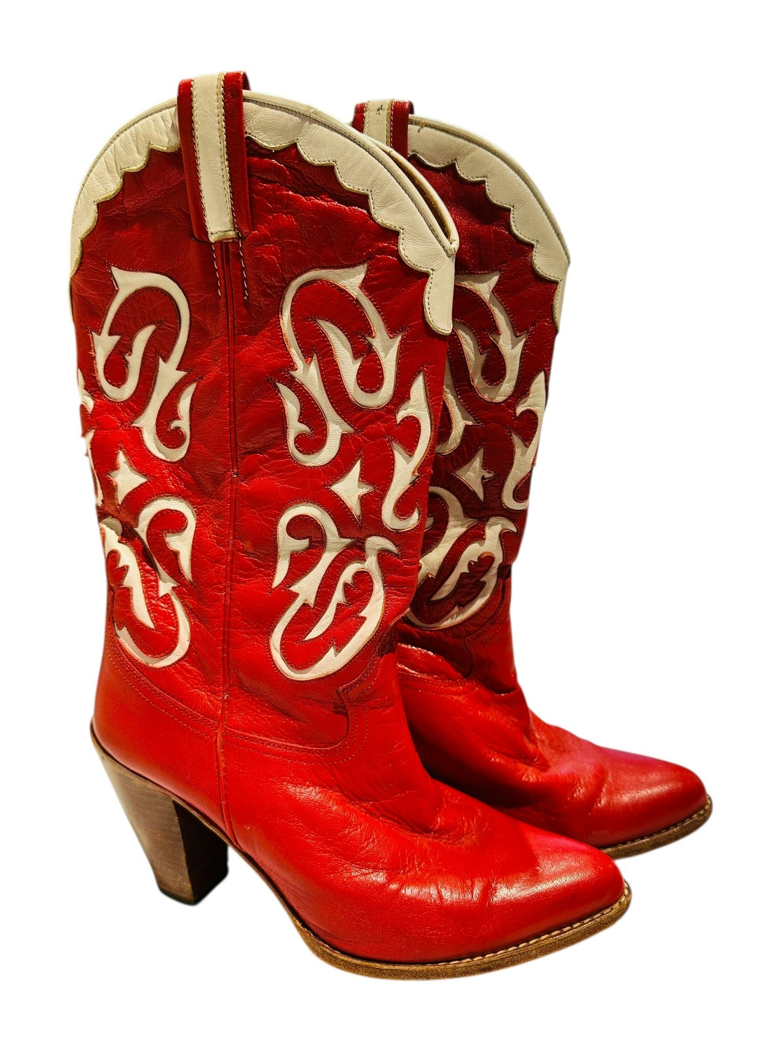 Vintage cowboyboots - röda