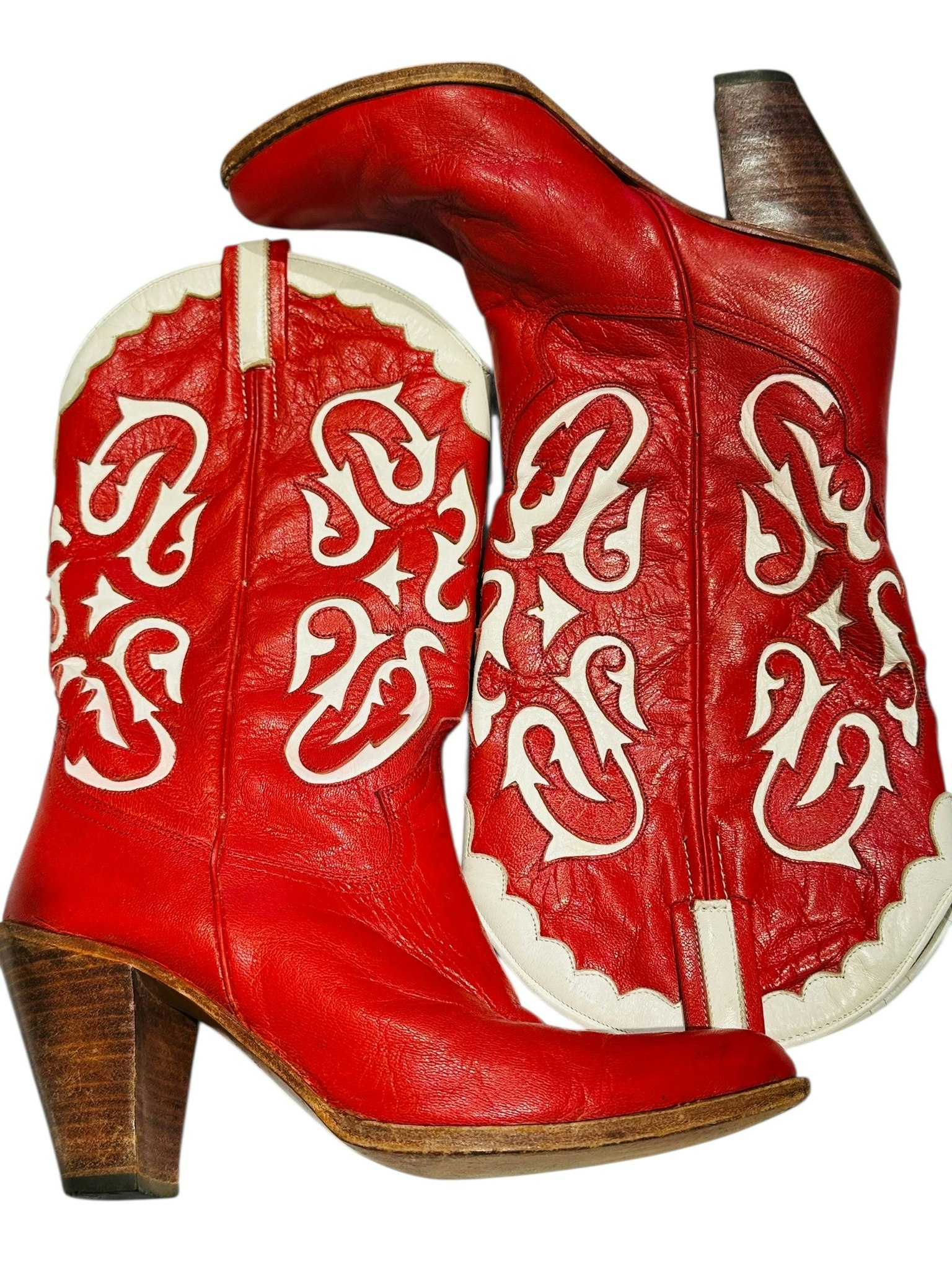 Vintage cowboyboots - röda
