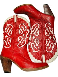 Vintage cowboyboots - röda