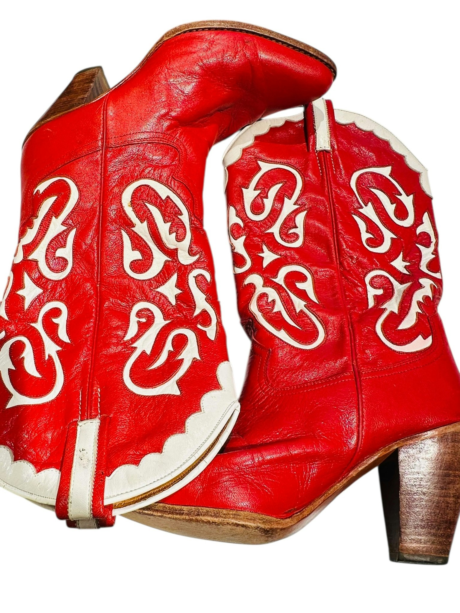 Vintage cowboyboots - röda