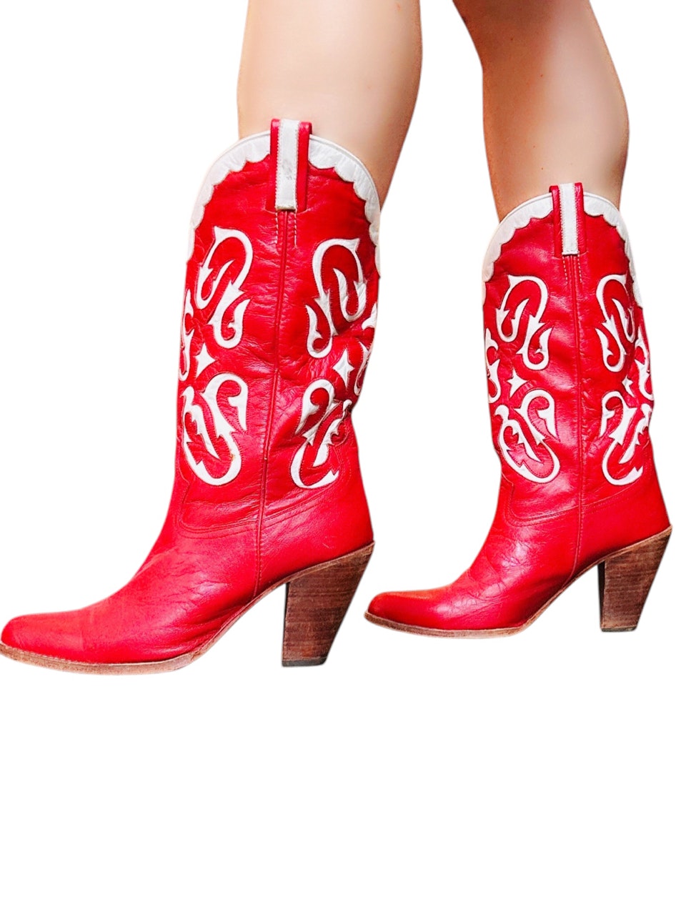 Vintage cowboyboots - röda