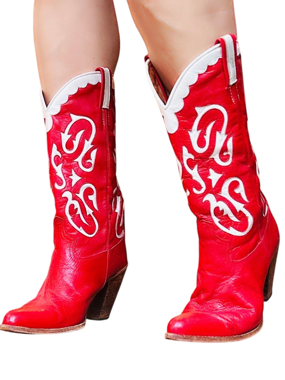 Vintage cowboyboots - röda