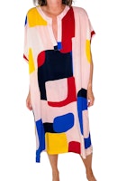 Scampi blockmönstrad kaftan