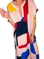 Scampi blockmönstrad kaftan