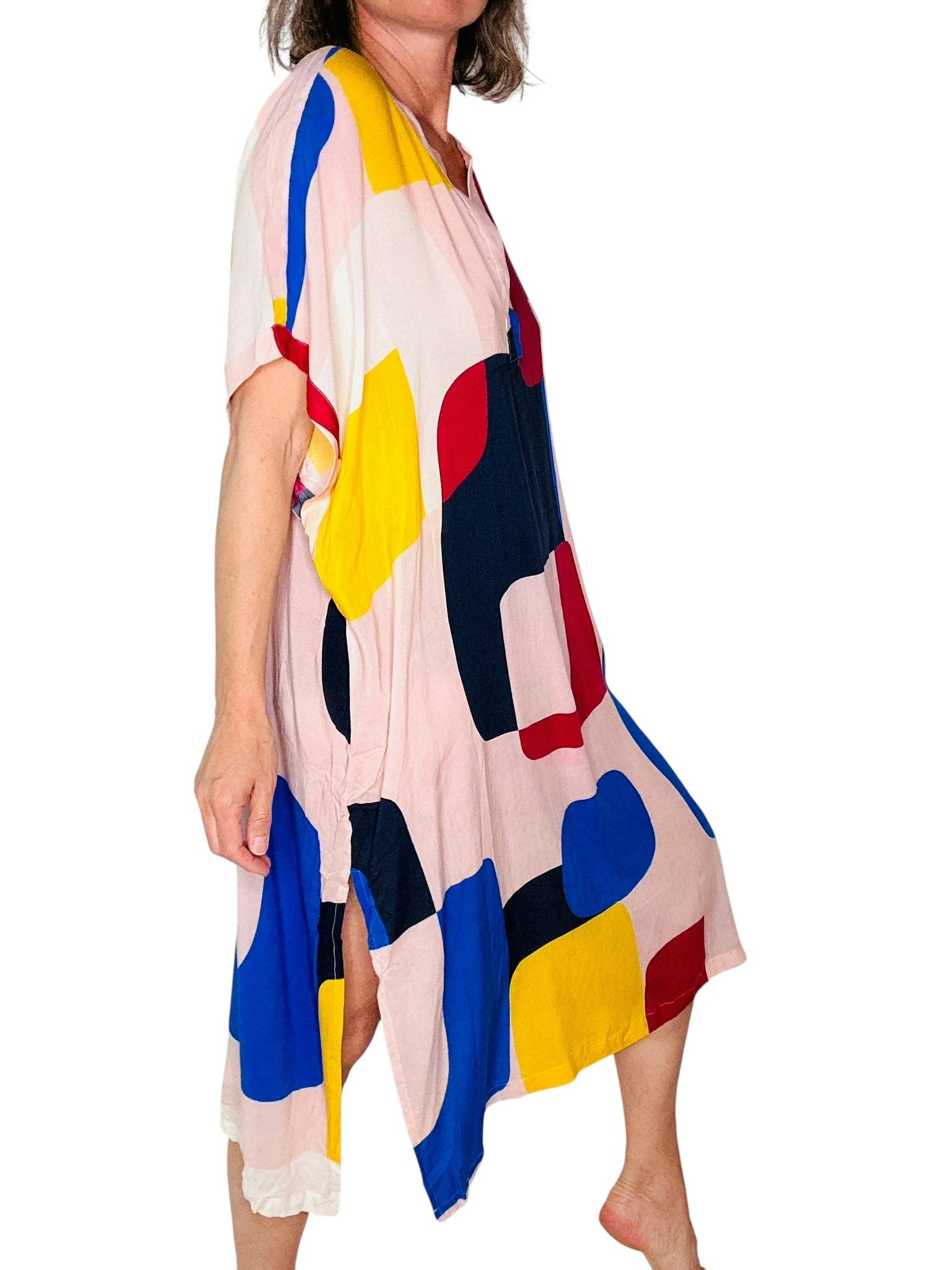 Scampi blockmönstrad kaftan