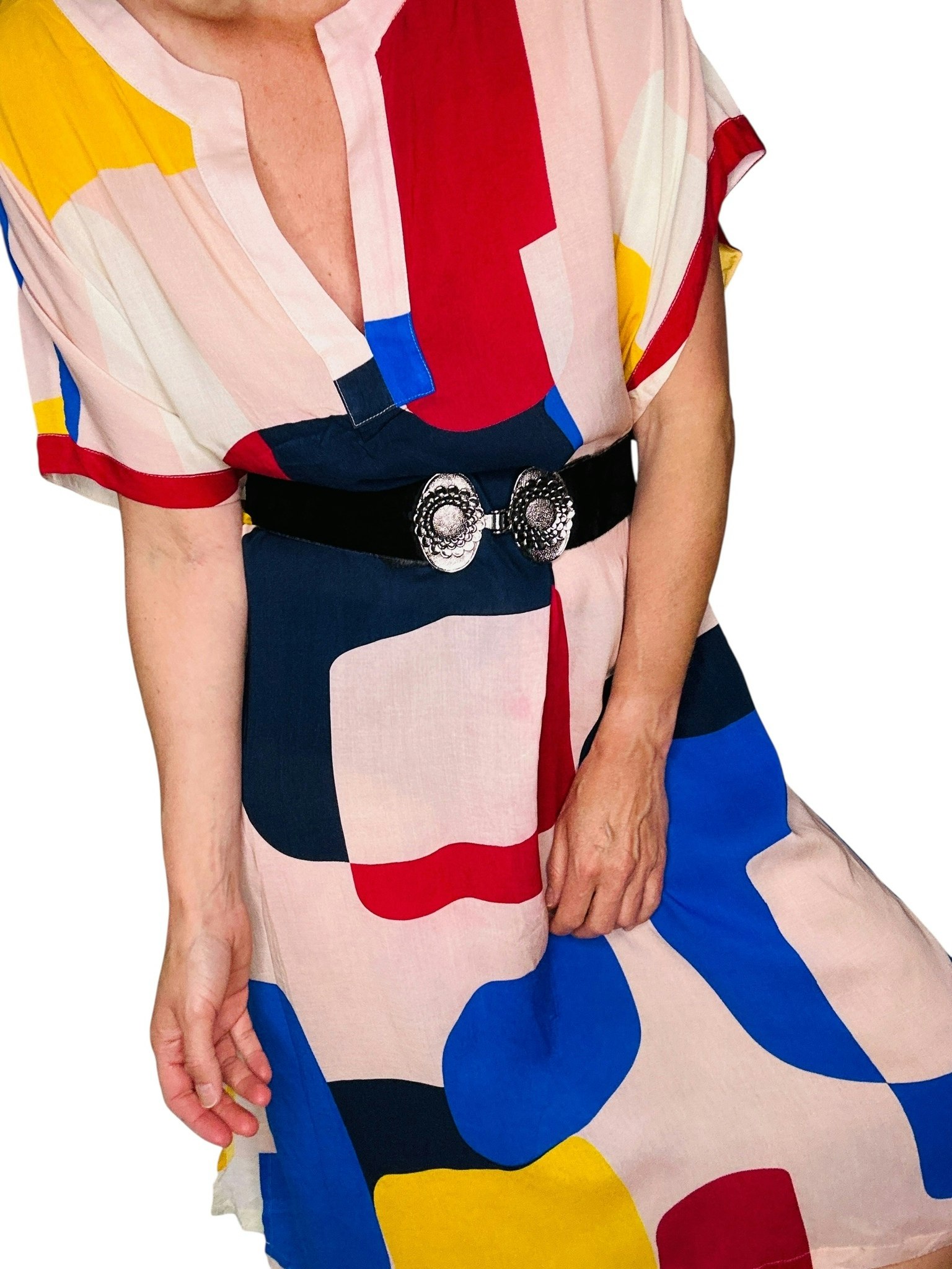 Scampi blockmönstrad kaftan