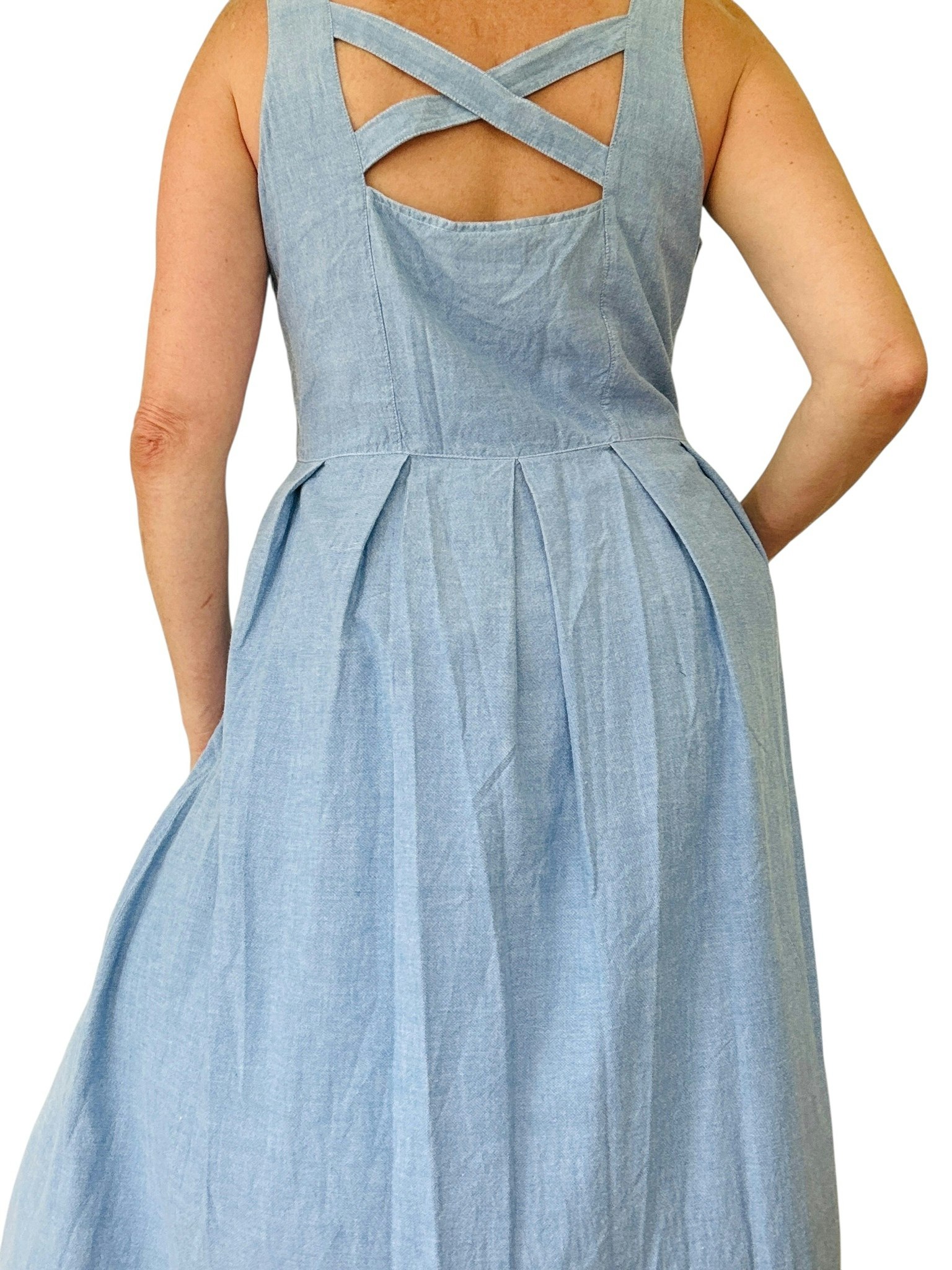 Vintage denimblå klänning