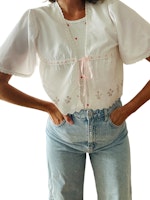 Vintage blus med knyt
