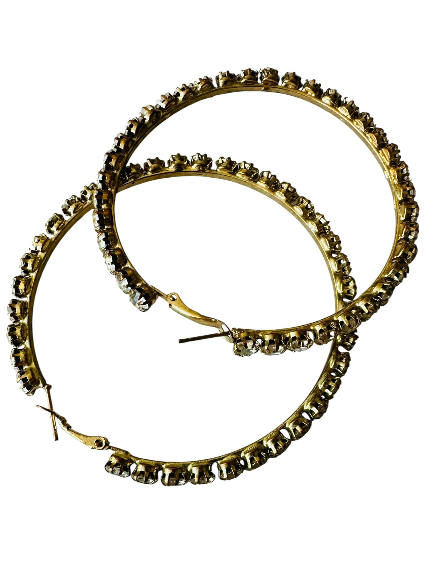 Örhängen - stora hoops med strass