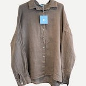 LAZY Longsleeve Linen Shirt, Taupe