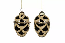 Glasägg  ”Fabergéägg”  Svart
