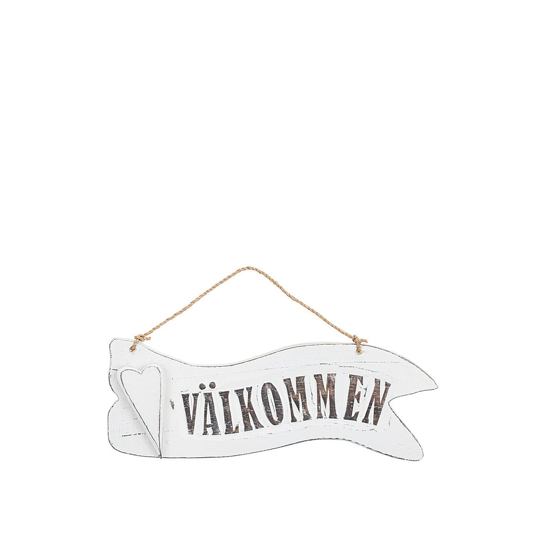 Träskylt ”Välkommen”