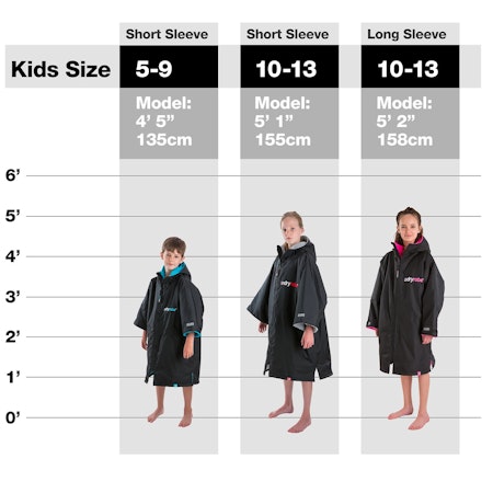 dryrobe® Kids Advance Long Sleeve - Navy / Grey