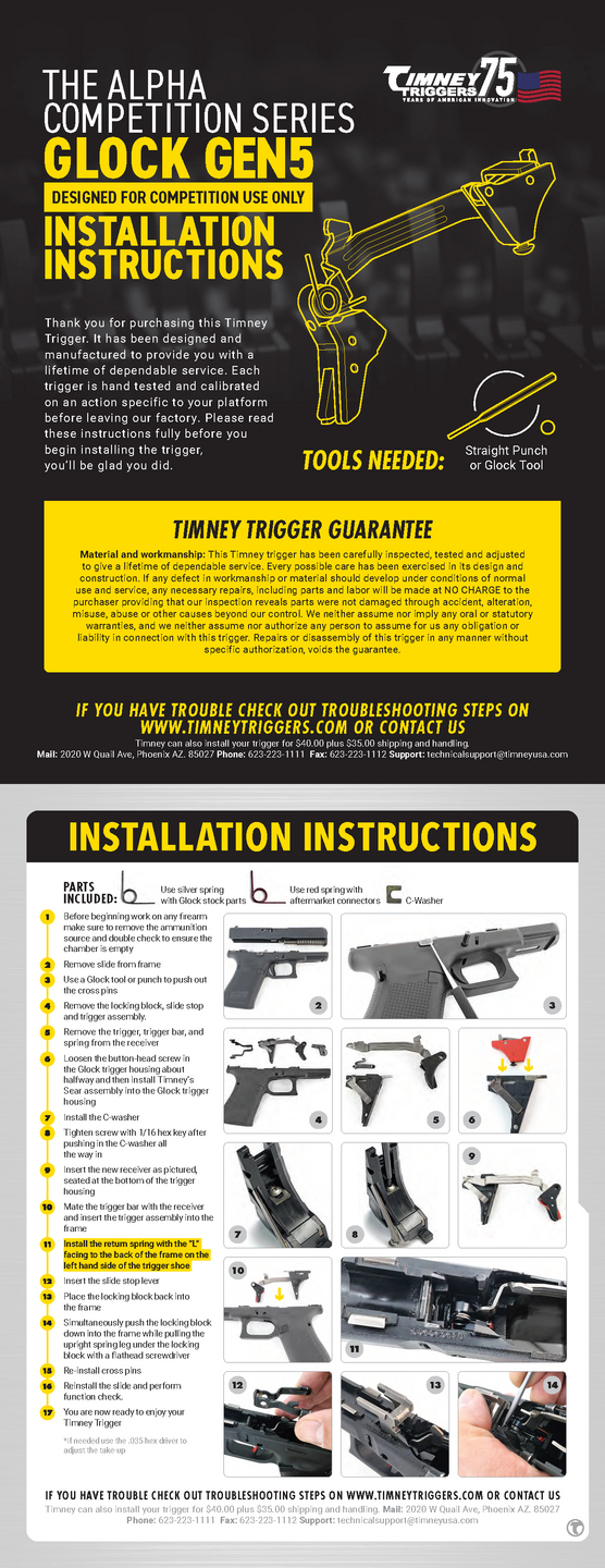 Timney Alpha Competition Series for Glock Gen5