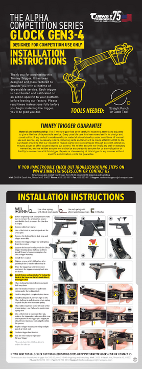 Timney Alpha Competition Series for Glock Gen3-4