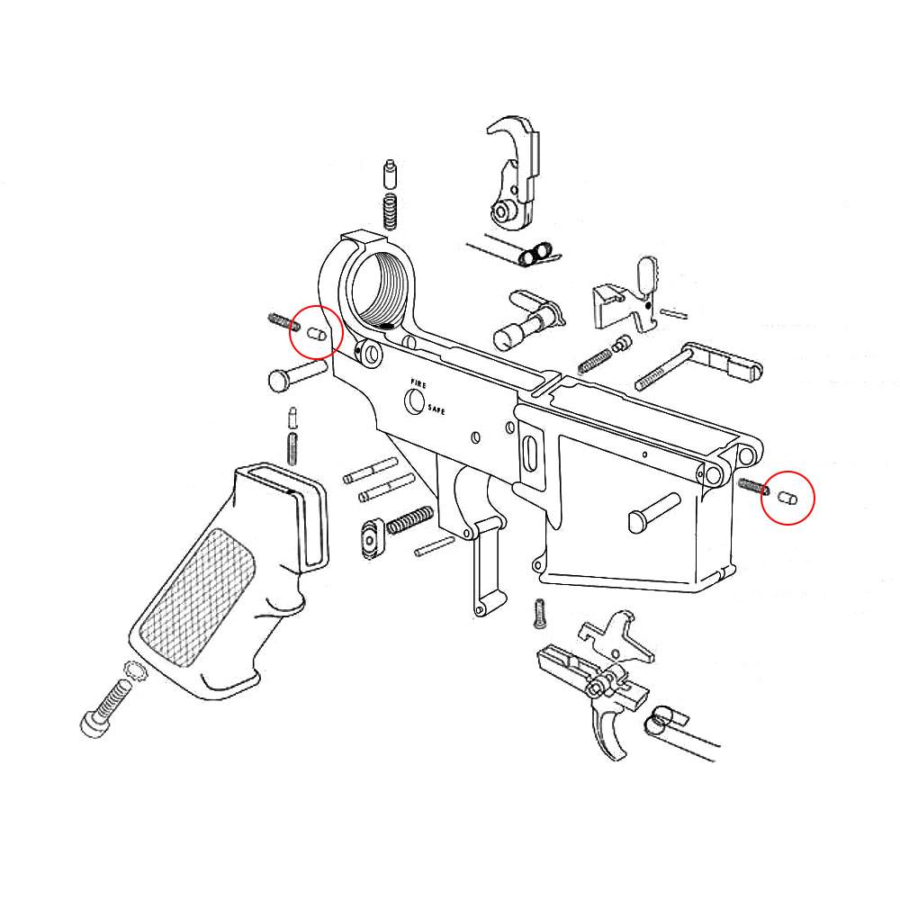 Eemann Tech AR-15 Takedown and Pivot Pin Detent