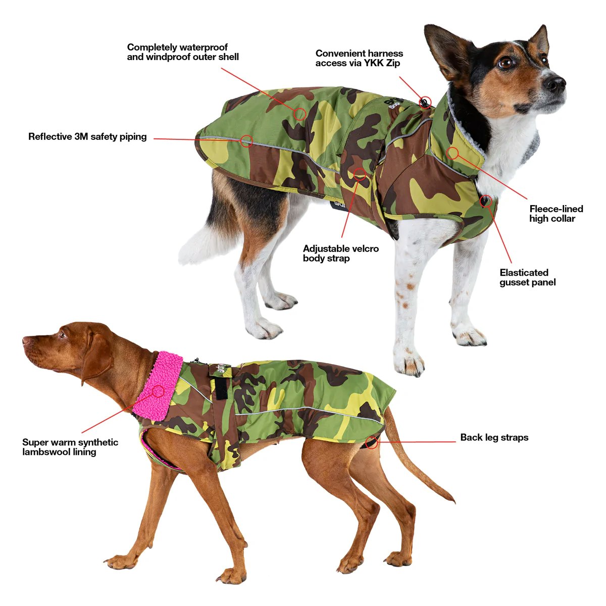 dryrobe® Dog - Camo / Pink