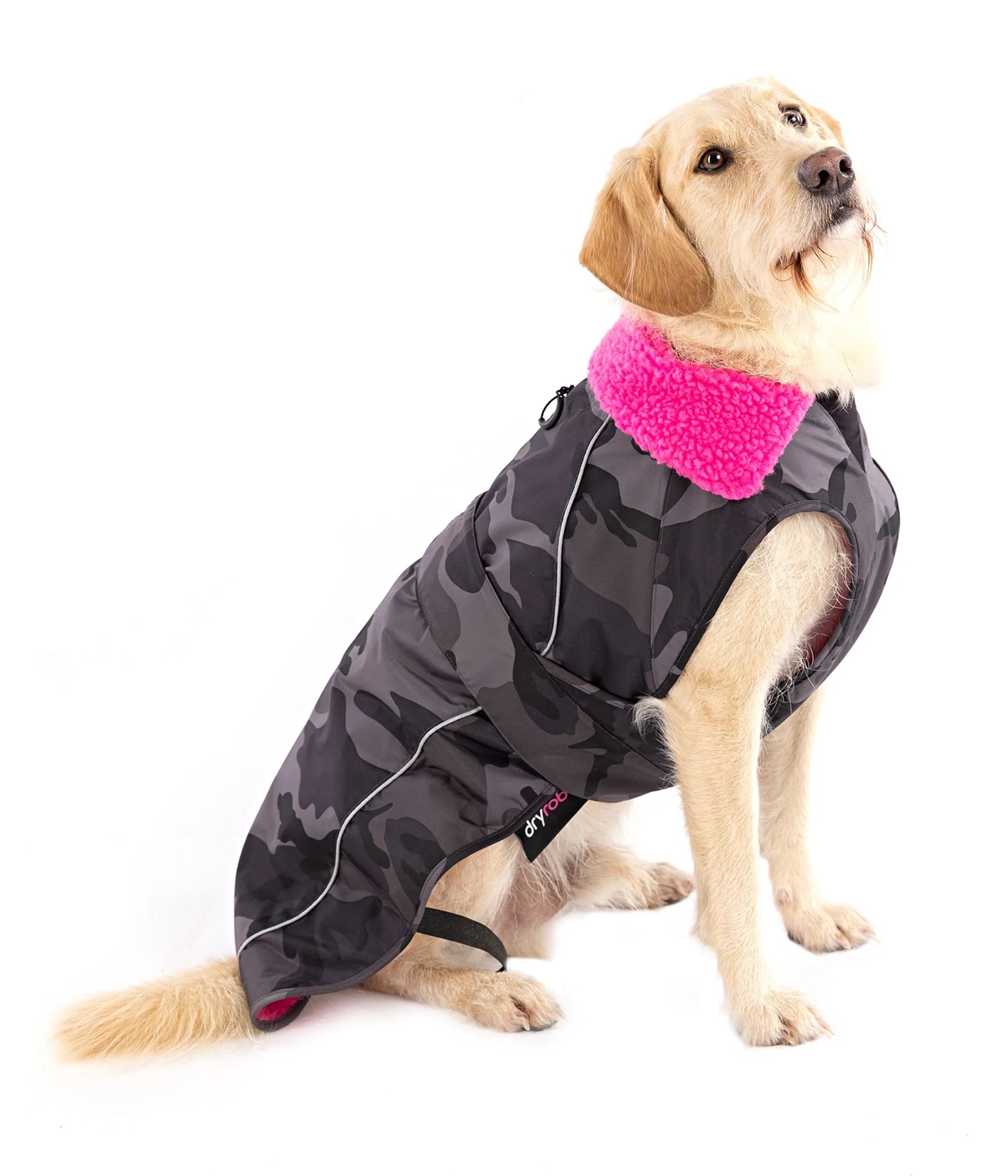 dryrobe® Dog - Black Camo / Pink