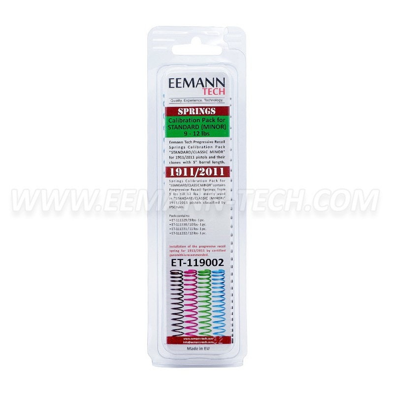 Eemann Tech Recoil Springs Calibration Pack STANDARD / CLASSIC MINOR for 1911/2011