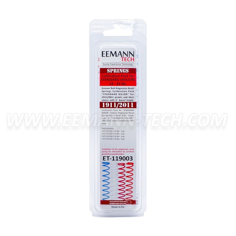 Eemann Tech Recoil Springs Calibration Pack STANDARD MAJOR for 1911/2011