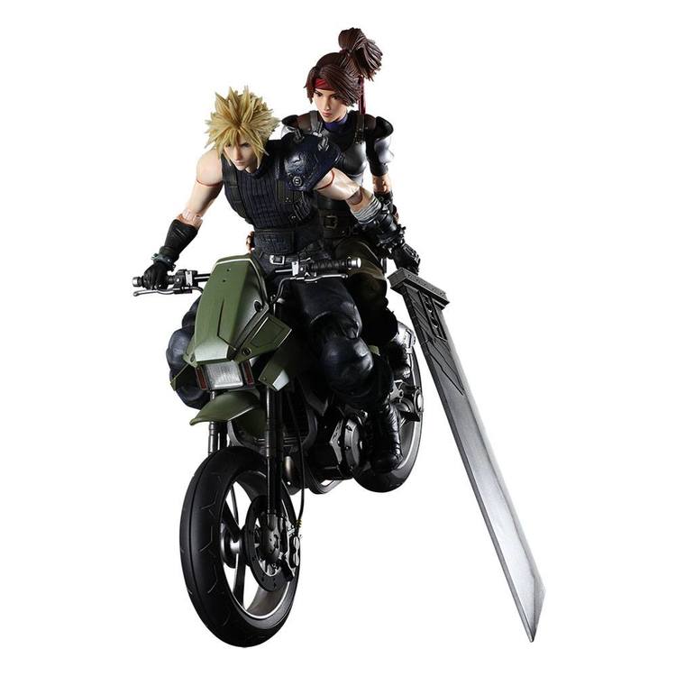 Final Fantasy VII Remake Play Arts Kai Action Figures & Vehicle Jessie, Cloud & Bike (Square Enix)