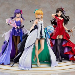 Fate/Stay Night 1/7 Figures Saber, Rin Tohsaka and Sakura Matou 15th Celebration Dress Ver. (Good Smile Company)