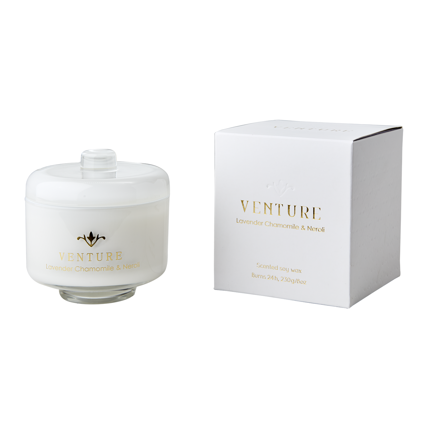 VENTURE Doftljus Lavender, chamomile & neroli, Vit