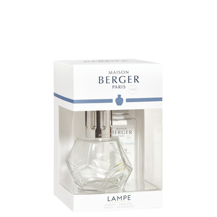 Katalytisk doftlampa Geometry Transparante giftset, doft Zest of Verbena- Maison Berger (Lampe Berger)Paris