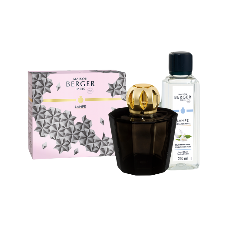 Black Chrystal Katalytisk doftlampa med 250 ml White musk. Gift set Designad av Rozenn Mainguenee