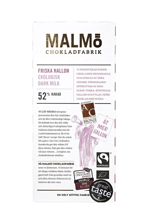 Malmö Chokladfabrik Friska Hallon 80g