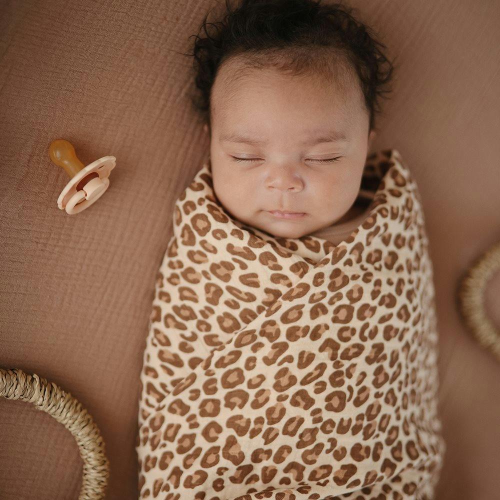 Mushie Swaddle Leopard